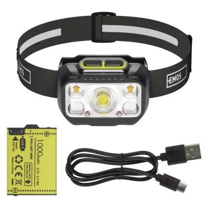 Dæmpbar genopladelig pandelampe LED/3xAAA/1000 mAh 3,7V