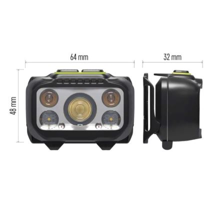 Dæmpbar genopladelig pandelampe LED/3xAAA/1000 mAh 3,7V