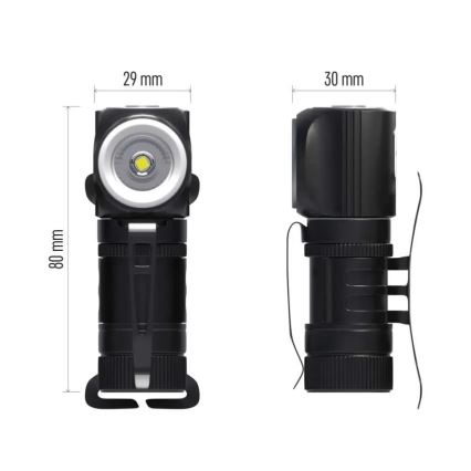 Dæmpbar genopladelig pandelampe LED/800 mAh 3,7V