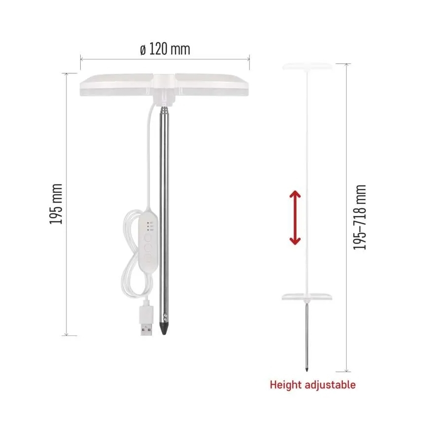Dæmpbar indendørs LED-vækstlampe GROW LED/8W/5V