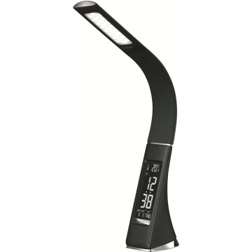 Dæmpbar LED-bordlampe med berøringskontrol og display, 7W/5V, sort
