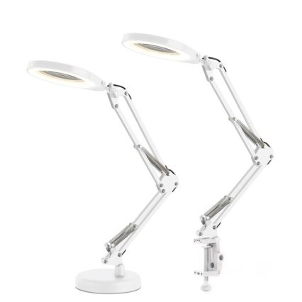 Dæmpbar LED-bordlampe med forstørrelsesglas 2-i-1 AURIQ LOUPE LED/10W/5V 3000/4000/6500K hvid