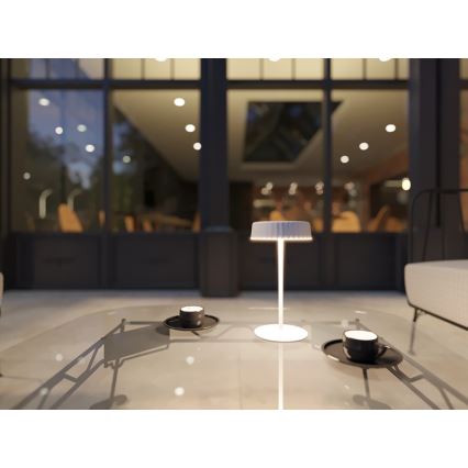 LED-dæmpbar genopladelig solcellebordlampe VIVIEN LED/3W/5V 2700K 1600 mAh IP54 hvid
