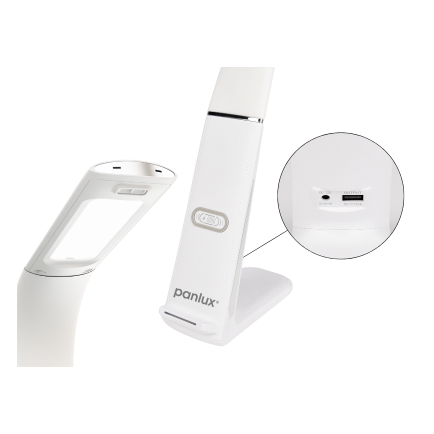 Dæmpbar LED-bordlampe med trådløs opladning og bevægelsessensor LORD EVO LED/8W/230V 3000K/4500K/6000K hvid