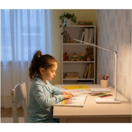 LED-dæmpbar skrivebordslampe med trådløs QI-opladning NOBLITE Q LED/7W/230V 3000/4000/6500K hvid