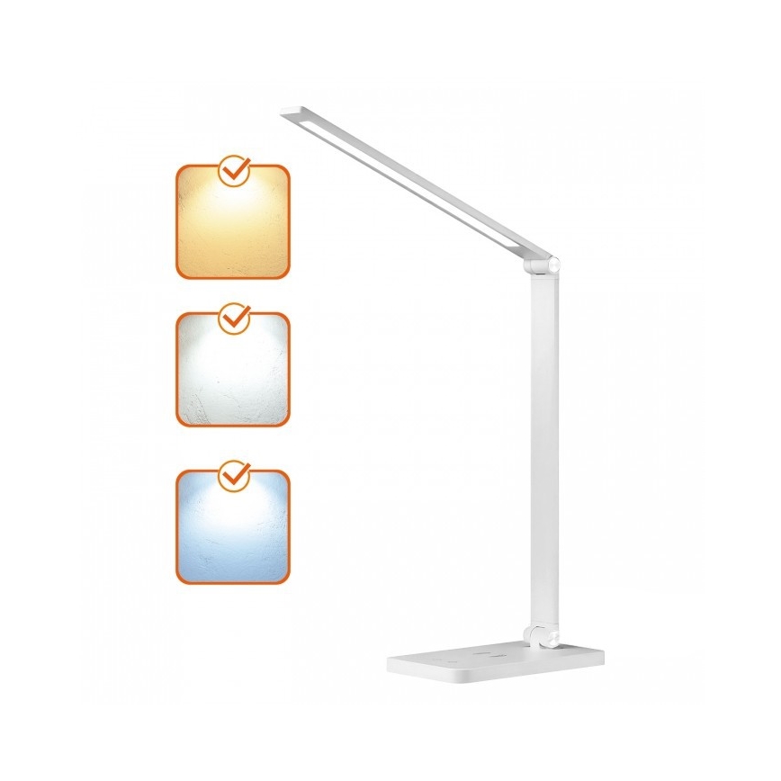 LED-dæmpbar skrivebordslampe med trådløs QI-opladning NOBLITE Q LED/7W/230V 3000/4000/6500K hvid