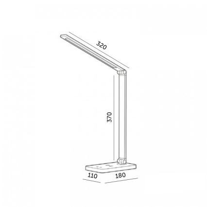 LED-dæmpbar skrivebordslampe med trådløs QI-opladning NOBLITE Q LED/7W/230V 3000/4000/6500K hvid