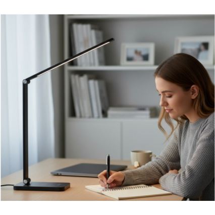 LED dæmpbar bordlampe med trådløs Qi-opladning NOBLITE Q LED/7W/230V 3000/4000/6500K sort
