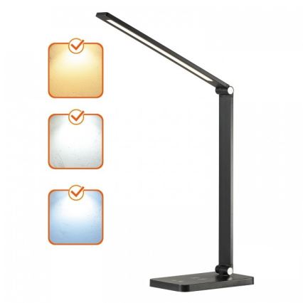 LED dæmpbar bordlampe med trådløs Qi-opladning NOBLITE Q LED/7W/230V 3000/4000/6500K sort