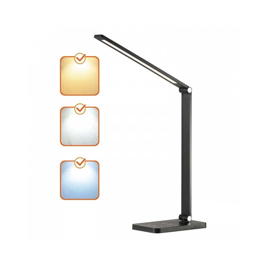 LED dæmpbar bordlampe med trådløs Qi-opladning NOBLITE Q LED/7W/230V 3000/4000/6500K sort