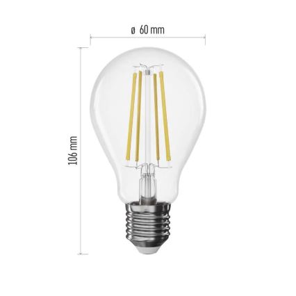 Dæmpbar LED-filamentpære A60 E27/7,5W/230V 2700K