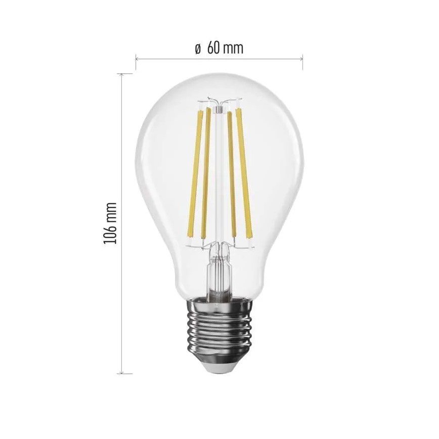 Dæmpbar LED-filamentpære A60 E27/7,5W/230V 2700K