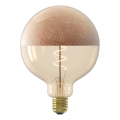 Dæmpbar LED-filamentpære med kobberfarvet top, G125, E27, 4W, 230V, 1800K, CRI 90