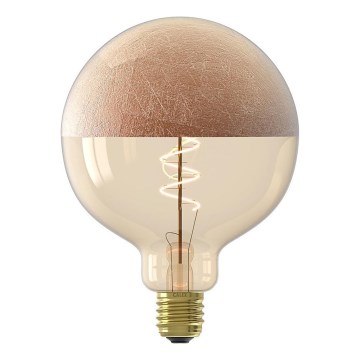 Dæmpbar LED-filamentpære med kobberfarvet top, G125, E27, 4W, 230V, 1800K, CRI 90