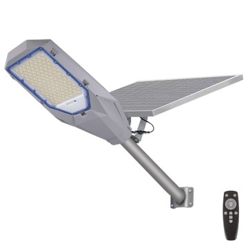Dæmpbar LED-gadelampe med skumringssensor og solcellepanel LED/200W/20000 mAh 6500K IP65 grå