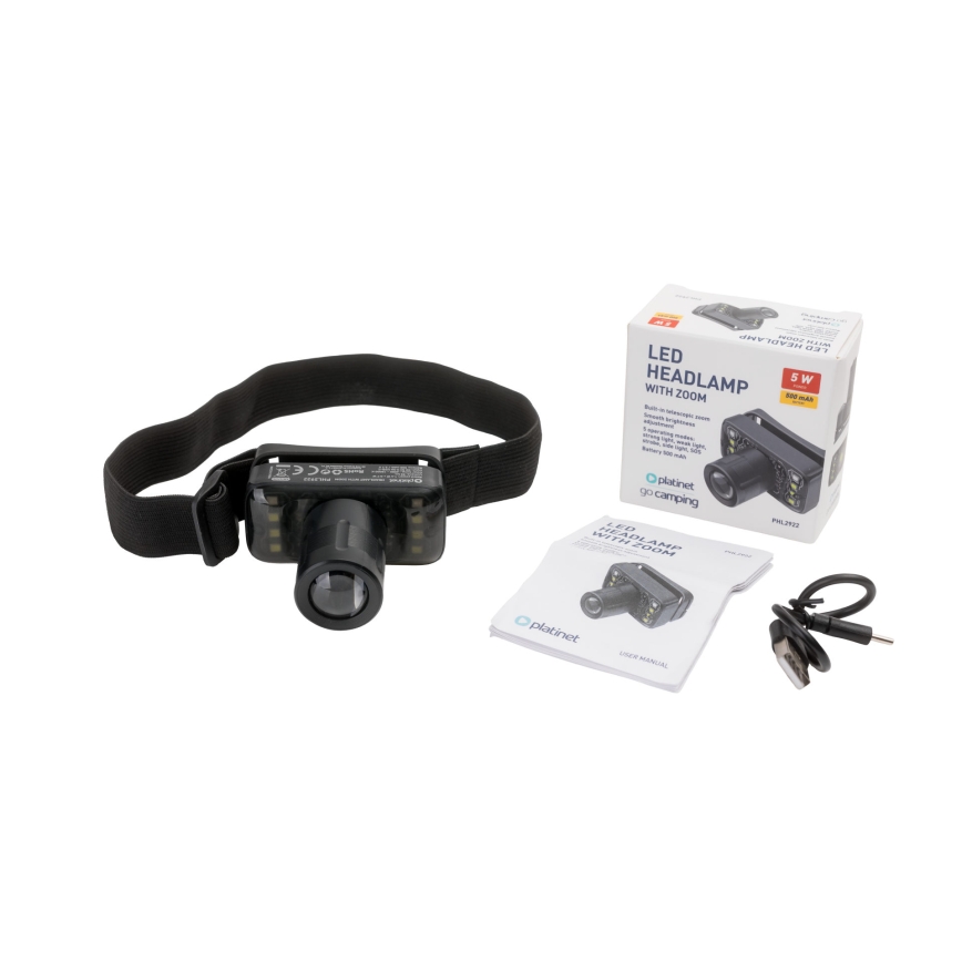 Dæmpbar LED genopladelig pandelampe LED/2,1W/5V 500 mAh