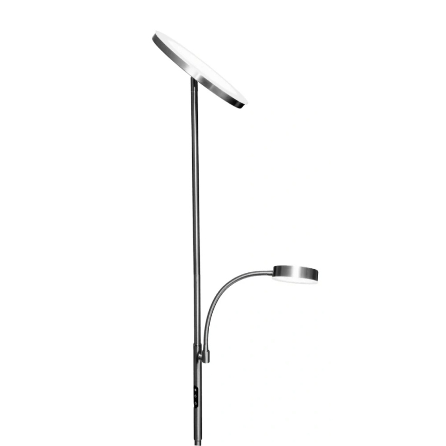 Dæmpbar standerlampe NORA LED/25W/230V 2200/3000/4000K + LED/5W 3000K, mat krom, med fjernbetjening