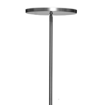 Dæmpbar standerlampe NORA LED/25W/230V 2200/3000/4000K + LED/5W 3000K, mat krom, med fjernbetjening
