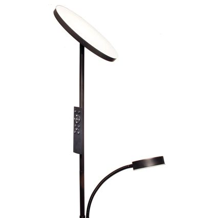 Dæmpbar LED-gulvlampe NORA LED/25W/230V 2200/3000/4000K + LED/5W 3000K sort + fjernbetjening