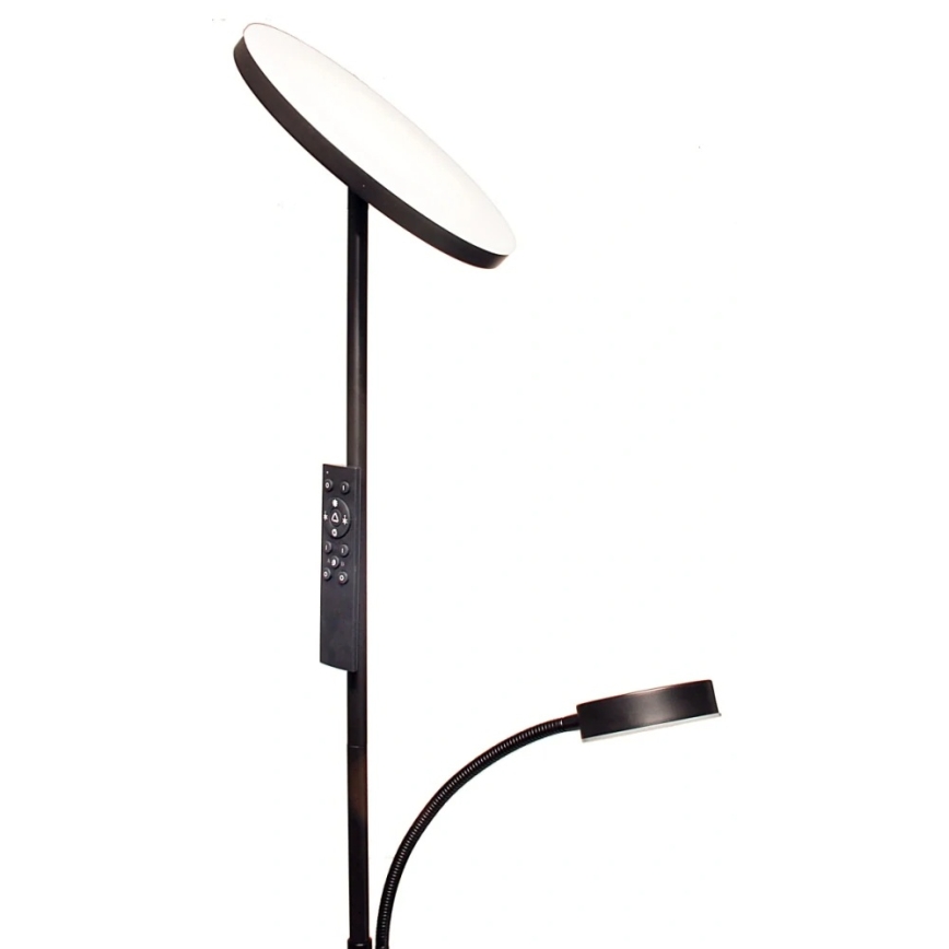 Dæmpbar LED-gulvlampe NORA LED/25W/230V 2200/3000/4000K + LED/5W 3000K sort + fjernbetjening