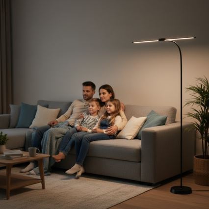 Dæmpbar LED-gulvlampe TEILO LED/14W/230V 3000/4000/6000K sort