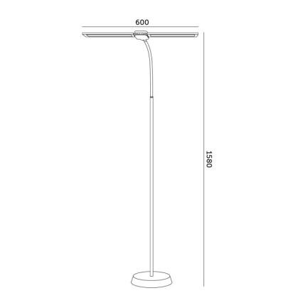 Dæmpbar LED-gulvlampe TEILO LED/14W/230V 3000/4000/6000K sort