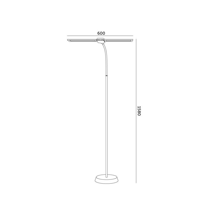 Dæmpbar LED-gulvlampe TEILO LED/14W/230V 3000/4000/6000K sort