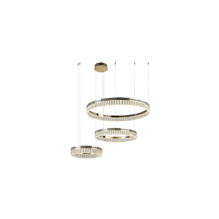 LED dæmpbar krystallysekrone med wireophæng THALIA LED/120W/230V 3000-6000K + fjernbetjening