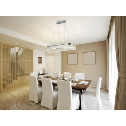 Dæmpbar LED-krystallysekrone med wireophæng THALIA LED/50W/230V 3000-6000K + fjernbetjening