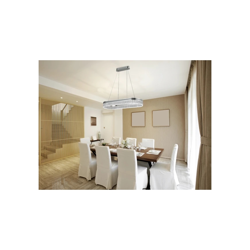 Dæmpbar LED-krystallysekrone med wireophæng THALIA LED/50W/230V 3000-6000K + fjernbetjening