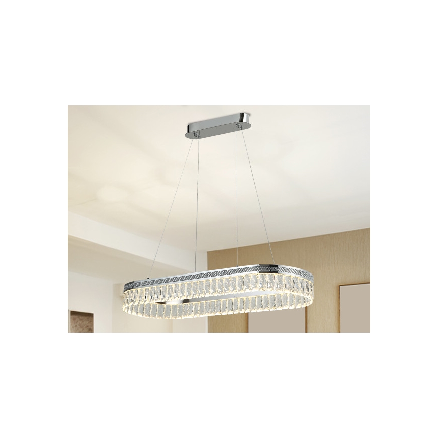 Dæmpbar LED-krystallysekrone med wireophæng THALIA LED/50W/230V 3000-6000K + fjernbetjening