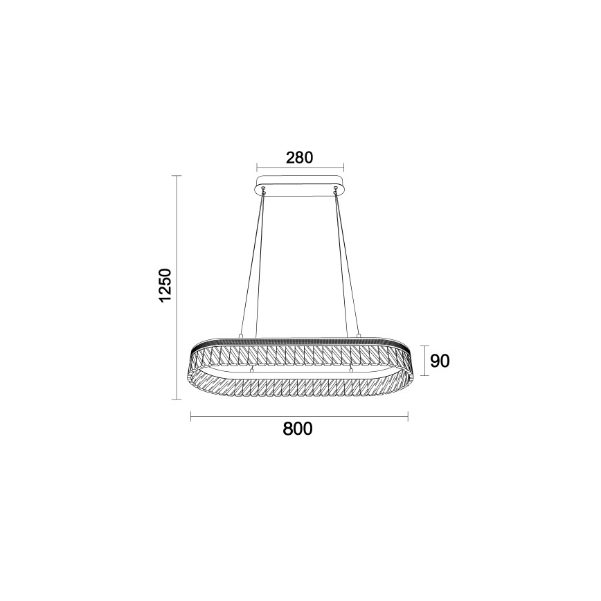 Dæmpbar LED-krystallysekrone med wireophæng THALIA LED/50W/230V 3000-6000K + fjernbetjening