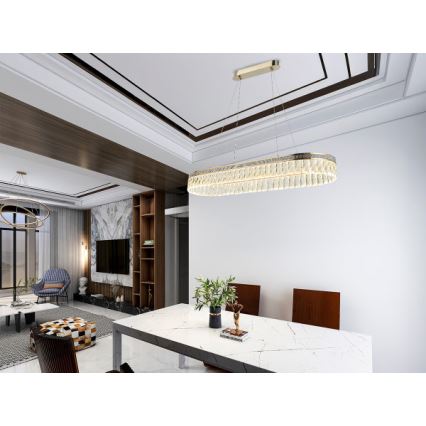 Dæmpbar LED-krystal lysekrone på wire THALIA LED/50W/230V 3000-6000K + fjernbetjening