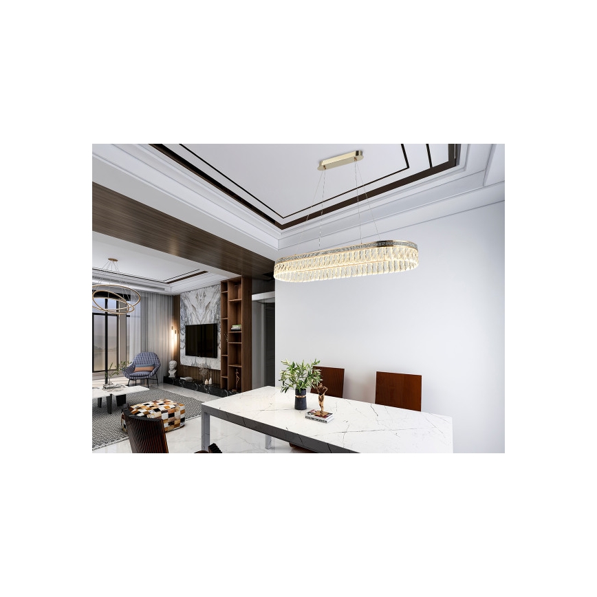 Dæmpbar LED-krystal lysekrone på wire THALIA LED/50W/230V 3000-6000K + fjernbetjening