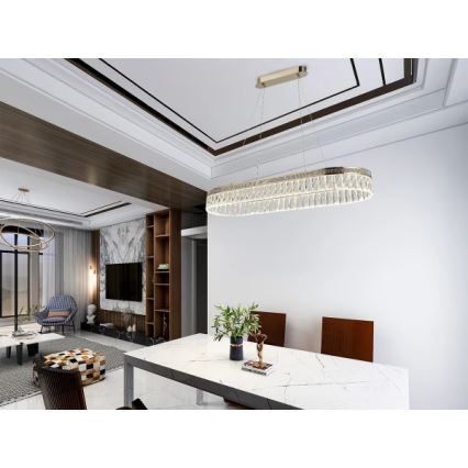 Dæmpbar LED-krystal lysekrone på wire THALIA LED/50W/230V 3000-6000K + fjernbetjening