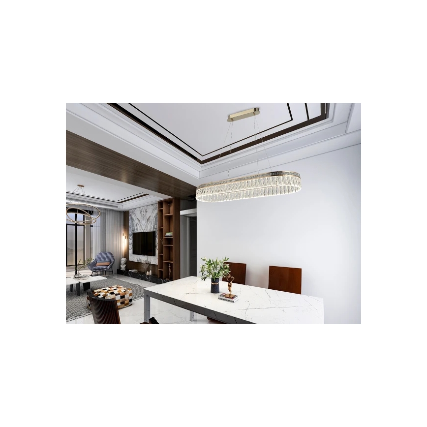 Dæmpbar LED-krystal lysekrone på wire THALIA LED/50W/230V 3000-6000K + fjernbetjening