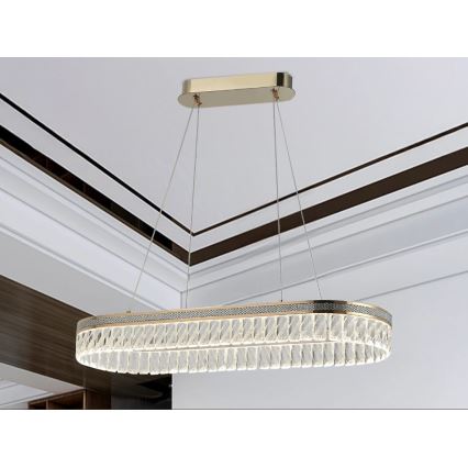 Dæmpbar LED-krystal lysekrone på wire THALIA LED/50W/230V 3000-6000K + fjernbetjening