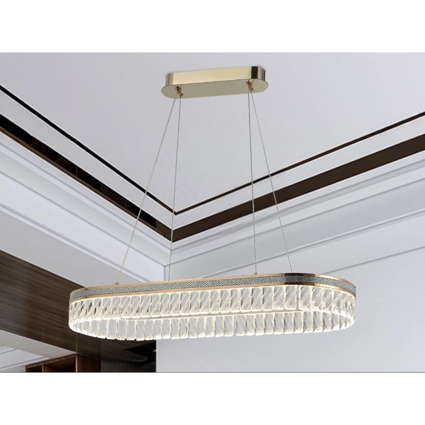 Dæmpbar LED-krystal lysekrone på wire THALIA LED/50W/230V 3000-6000K + fjernbetjening