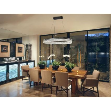 LED dæmpbar krystal lysekrone på wire THALIA LED/50W/230V 3000-6000K + fjernbetjening