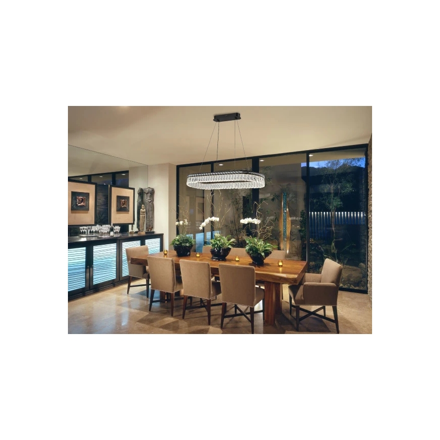 LED dæmpbar krystal lysekrone på wire THALIA LED/50W/230V 3000-6000K + fjernbetjening