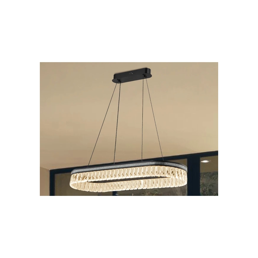 LED dæmpbar krystal lysekrone på wire THALIA LED/50W/230V 3000-6000K + fjernbetjening
