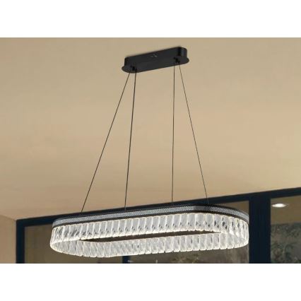 LED dæmpbar krystal lysekrone på wire THALIA LED/50W/230V 3000-6000K + fjernbetjening