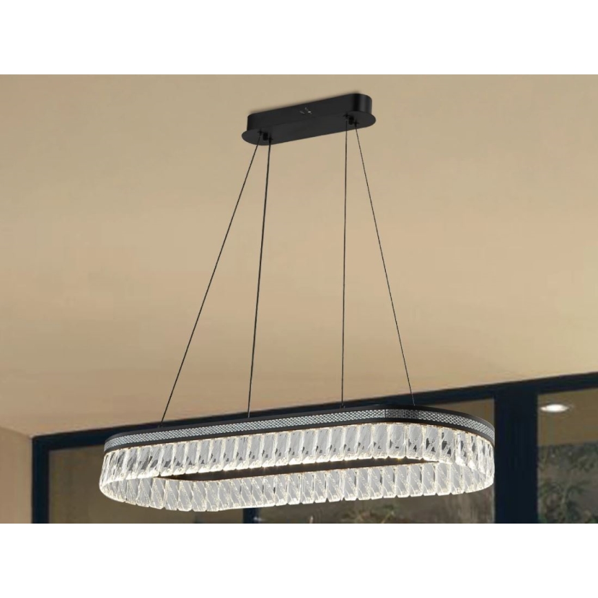 LED dæmpbar krystal lysekrone på wire THALIA LED/50W/230V 3000-6000K + fjernbetjening