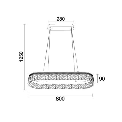 LED dæmpbar krystal lysekrone på wire THALIA LED/50W/230V 3000-6000K + fjernbetjening