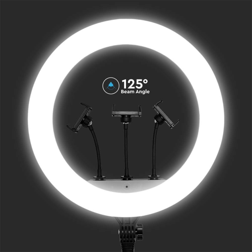 Dæmpbar LED-lampe med stativ og holder til vlogging LED/55W/230V CRI 90 + fjernbetjening