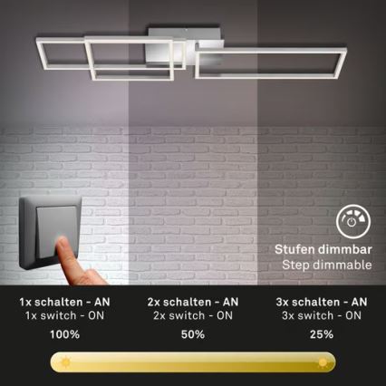 Dæmpbar LED-loftlampe 42W/230V 3000K mat krom