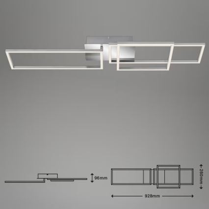 Dæmpbar LED-loftlampe 42W/230V 3000K mat krom