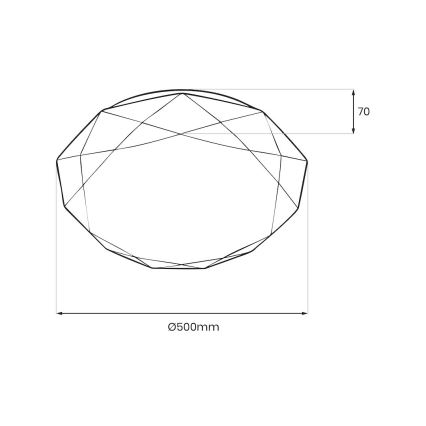 LED dæmpbar loftlampe HEX LED/72W/230V 3000-6000K pr. 50 cm hvid + fjernbetjening