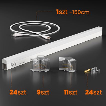 Dæmpbar LED-loftlampe HEXAGON LED/240W/85-265V 5000K 298x209 cm CRI 90 IP54 hvid