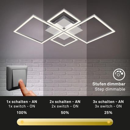 Dæmpbar LED-loftlampe LED/42W/230V 3000K mat krom